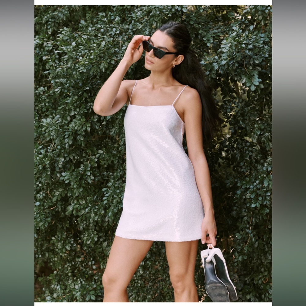 Abercrombie Sequin White Mini Dress NWT